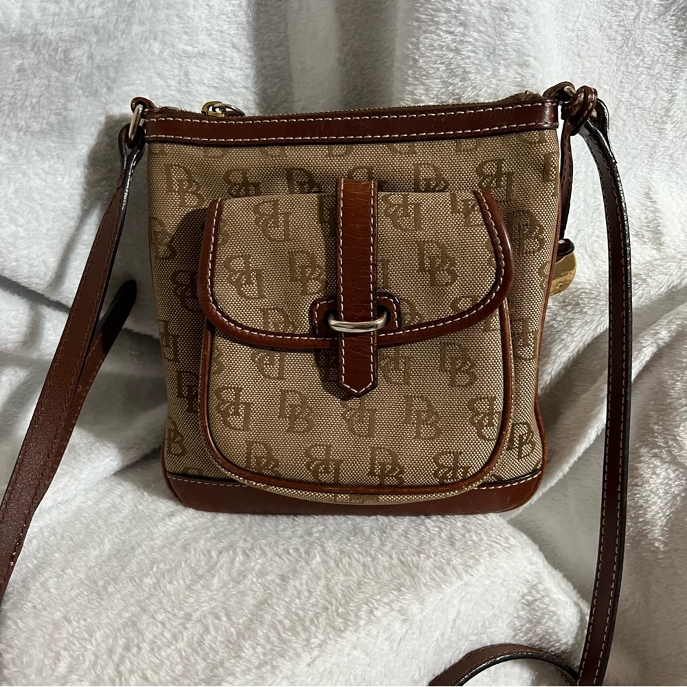 Vintage Dooney & Bourke Brown Monogram Crossbody Bag